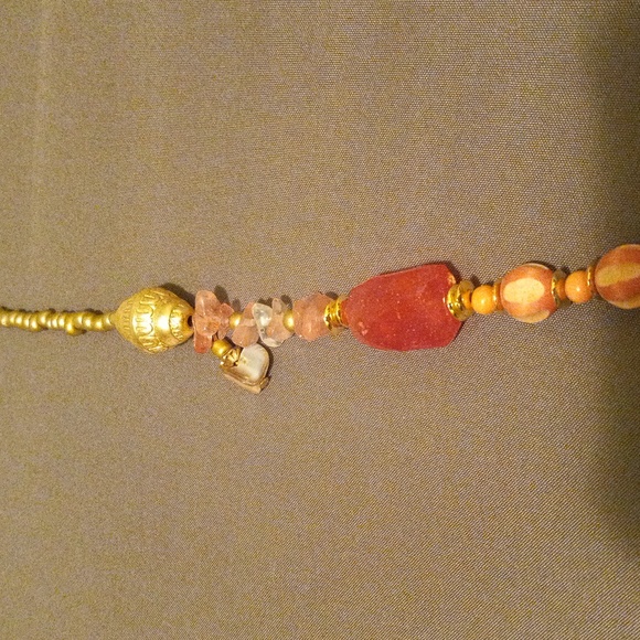 Chico's Gold adjustable necklace with pink and gold beads - Picture 6 of 6